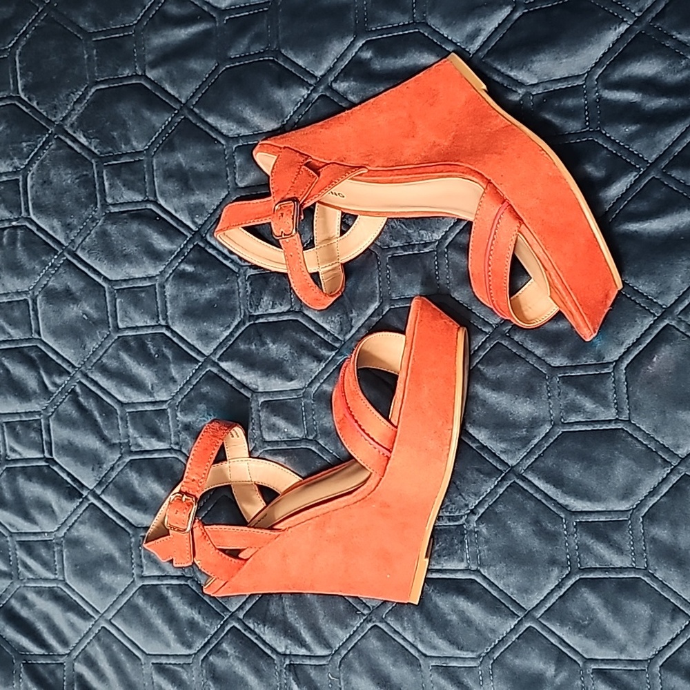 Orange Platform Wedges sz US8.5